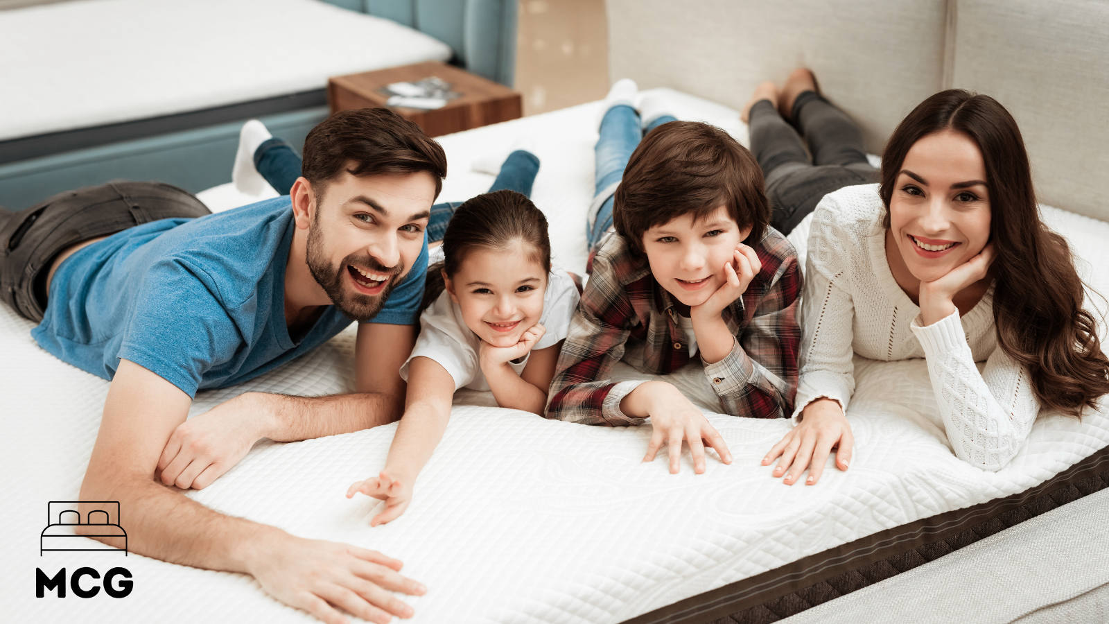 family on a mattress