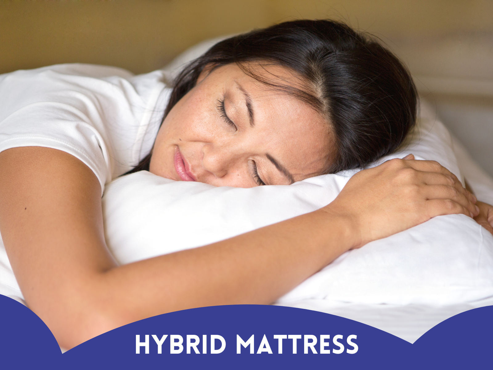 woman asleep and comfortable on a hybrid mattress