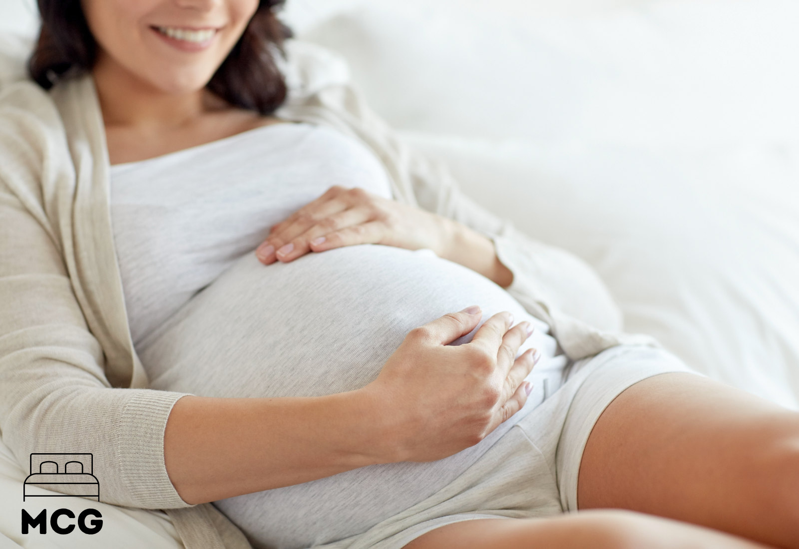 pregnant woman in bed