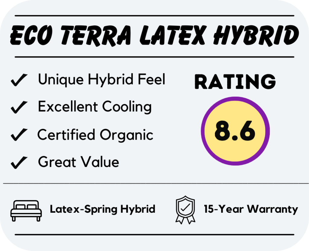 eco terra latex mattress on adjustable bed overview